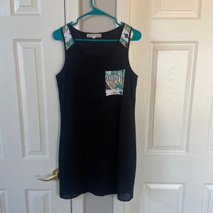 Mini dress with sequins detail